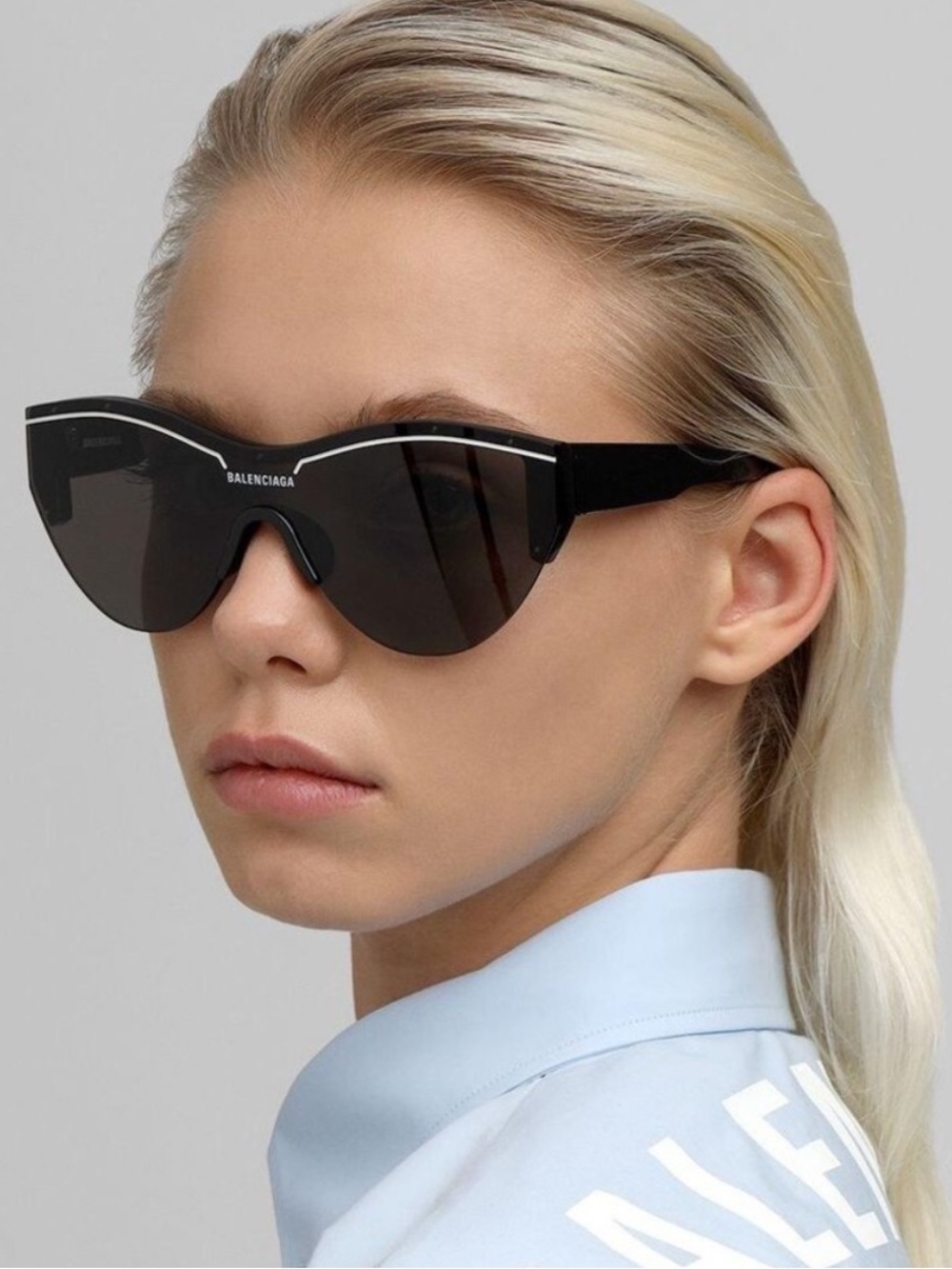 Balenciaga Black Oversized Cat-Eye Sunglasses - Picture 9 of 9